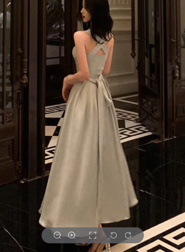 Satin Maxi Dress for Women - Square Neck A-Line Formal Evening Gown