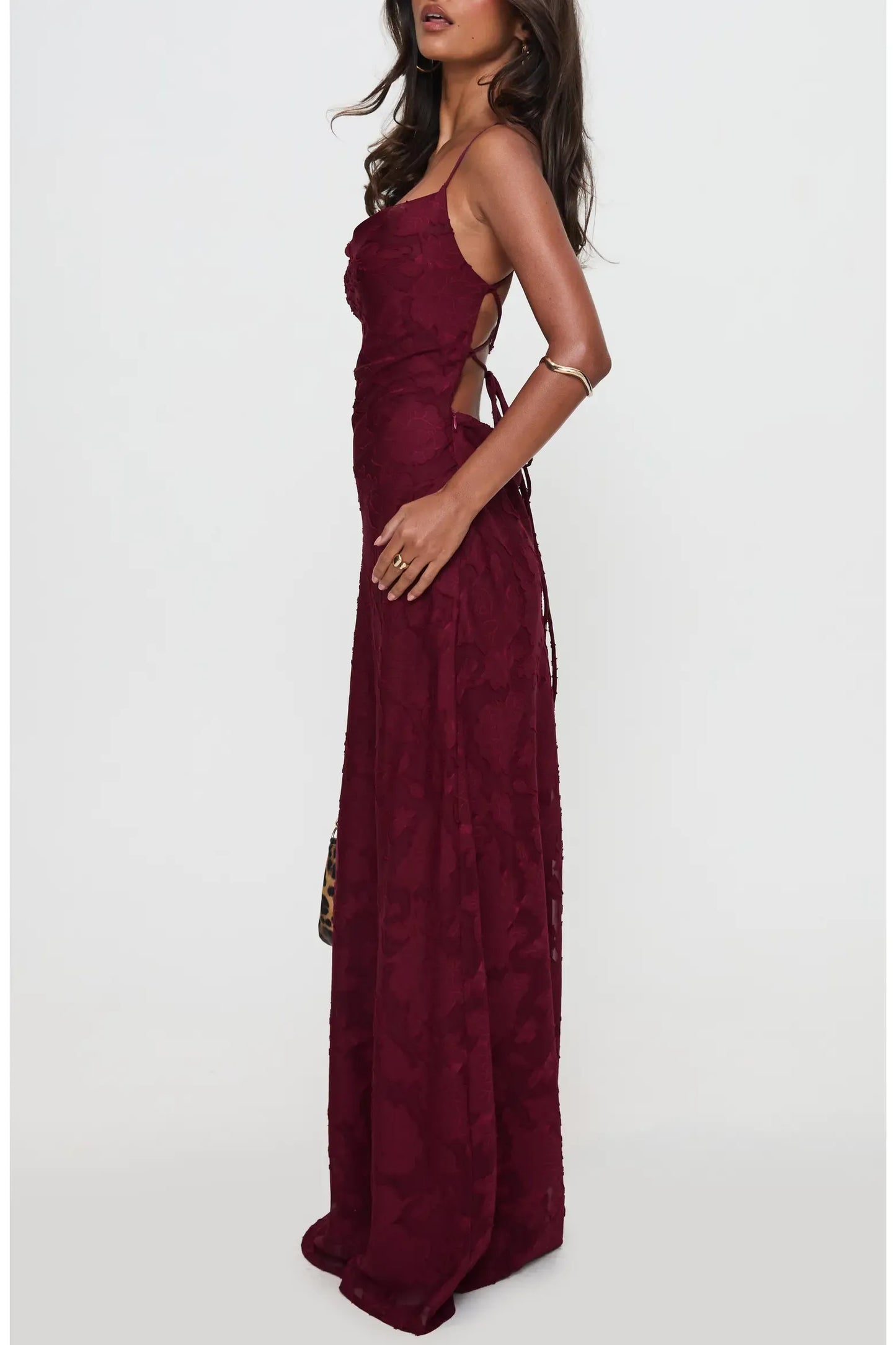 Slim Mermaid Square Spaghetti Strap Crisscross Lace Up Floor Evening Dress