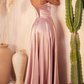 Corset A-Line Sweetheart Neck Satin Maxi Evening Dress With Lace-Up Back And Slit
