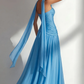 Elegant A-line Strapless Sleeveless Chiffon Floor-Length Ruched Bridesmaid Dress