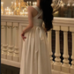 Satin Maxi Dress for Women - Square Neck A-Line Formal Evening Gown