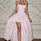 Elegant Pink Halter Prom Dress | Corset Bodice & Balloon Skirt for Formal Events