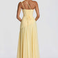 One Shoulder Draped Corset Maxi Gown with Lace-Up Back - Formal Evening & Bridesmaid Dress