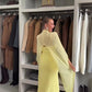 Cape Sleeve Maxi Dress - Sheer Overlay Bodycon Evening Gown for Women