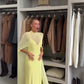 Cape Sleeve Maxi Dress - Sheer Overlay Bodycon Evening Gown for Women
