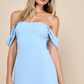 A-Line Straight Neck Off Shoulder Chiffon Floor Length Slit Bridesmaids Dress