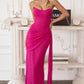 Charming Sheath Sweetheart Strapless Chiffon Floor-Length Ruched Lace-up Evening Dress