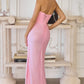 Charming Sheath Sweetheart Strapless Chiffon Floor-Length Ruched Lace-up Evening Dress