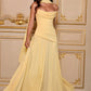 Elegant A-Line Strapless Choker Neck Sleeveless Chiffon Floor-Length Corset Evening Dress
