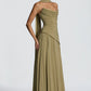 Elegant A-Line Strapless Choker Neck Sleeveless Chiffon Floor-Length Corset Evening Dress