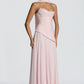 Elegant A-Line Strapless Choker Neck Sleeveless Chiffon Floor-Length Corset Evening Dress