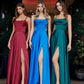 Elegant ALine CowlNeck Sleeveless Satin Maxi Corset Prom Dress