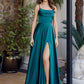 Elegant ALine CowlNeck Sleeveless Satin Maxi Corset Prom Dress