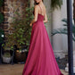 Elegant ALine CowlNeck Sleeveless Satin Maxi Corset Prom Dress