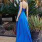 Elegant ALine CowlNeck Sleeveless Satin Maxi Corset Prom Dress