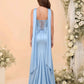 Elegant Mermaid Strapless Sleeveless Satin Floor-Length Corset-Back Prom Dress