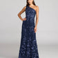 Exquisite Column One-shoulder Sleeveless Mesh Long Embroidered Evening Gown