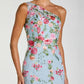 Exquisite Column One-shoulder Sleeveless Mesh Long Embroidered Evening Gown