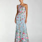 Exquisite Column One-shoulder Sleeveless Mesh Long Embroidered Evening Gown