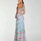 Exquisite Column One-shoulder Sleeveless Mesh Long Embroidered Evening Gown