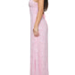 Fitted Column Square Spaghetti Strap Crisscross Lace Up Floor Prom Dress