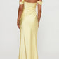 Fitted Mermaid Straight Off Shoulder Open Back Maxi Prom Dress