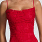 Floral Lace A-Line Maxi Prom Dress With Lace-Up Back And Spaghetti Straps