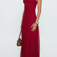 Flow Column Square Spaghetti Strap Zip Back Maxi Prom Dress
