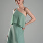 Flowy A-Line One-Shoulder Chiffon Ruffled Slit Maxi Bridesmaid Dress
