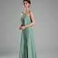 Flowy A-Line One-Shoulder Chiffon Ruffled Slit Maxi Bridesmaid Dress