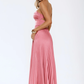 Flowy A-Line Strapless Sweetheart Pleated Floor-Length Back-Cutout Bridesmaid Dress