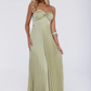 Flowy A-Line Strapless Sweetheart Pleated Floor-Length Back-Cutout Bridesmaid Dress