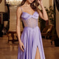 Glamorous ALine Sweetheart Sleeveless Satin Maxi Corset Prom Dress
