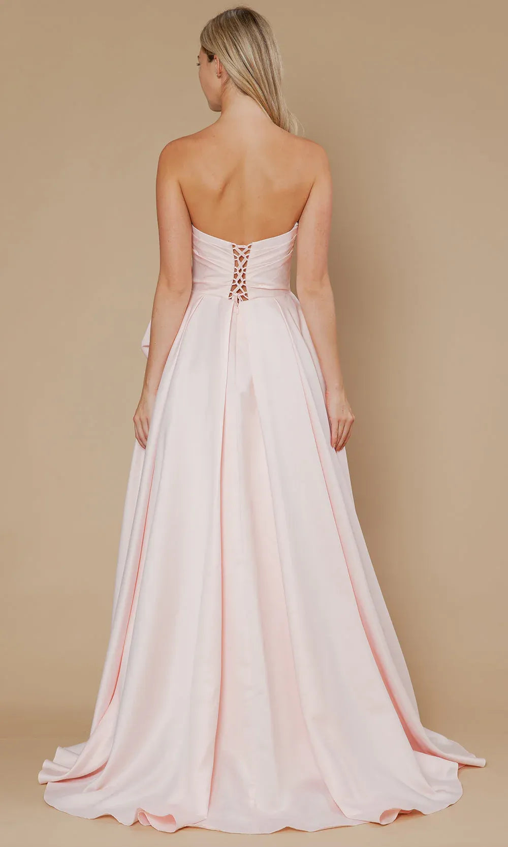 Glamorous Ballgown Sweetheart Strapless Satin Floor-Length Flower Slit Prom Dress