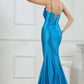 Glamorous Mermaid Sweetheart Sleeveless Glitter Floor Length Bow Slit Prom Dress