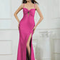 Glamorous Mermaid Sweetheart Sleeveless Glitter Floor Length Bow Slit Prom Dress
