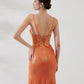 Glamorous Mermaid Sweetheart Sleeveless Shimmer Floor Length Lace-up Slit Evening Gown