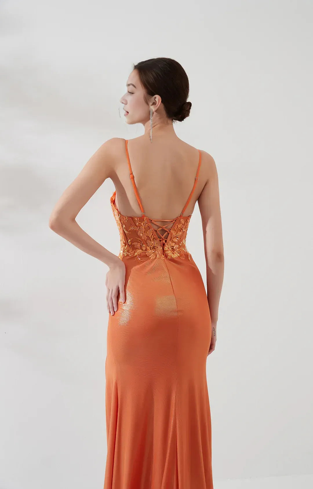Glamorous Mermaid Sweetheart Sleeveless Shimmer Floor Length Lace-up Slit Evening Gown