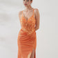 Glamorous Mermaid Sweetheart Sleeveless Shimmer Floor Length Lace-up Slit Evening Gown