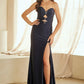 Glamorous Mermaid Sweetheart Strapless Satin Maxi Embellished Prom Dress
