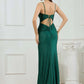 Sparkling Mermaid Sweetheart Sleeveless Glitter Floor Length Lace Up Back Slit Prom Dress