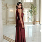 Lustrous Maxi Halter Tie Back Slip Formal Dress