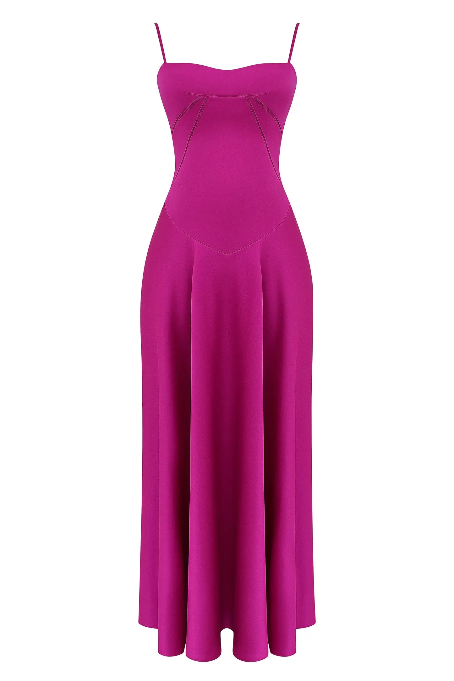 Lustrous Maxi Square Thin Strap Lace Up Back Flowy Prom Dress