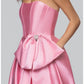 Lustrous Maxi Strapless Corset Big Bow Zip Back Ball Gown