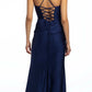Luxurious Mermaid Cowl Sleeveless Satin Floor-Length Corset-Bodice Lace-Up Evening Dress
