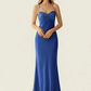 Mermaid Fit Sweetheart Neck Halter Sleeveless Chiffon Floor Length Beaded Lace Up Formal Dress
