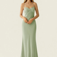 Mermaid Fit Sweetheart Neck Halter Sleeveless Chiffon Floor Length Beaded Lace Up Formal Dress