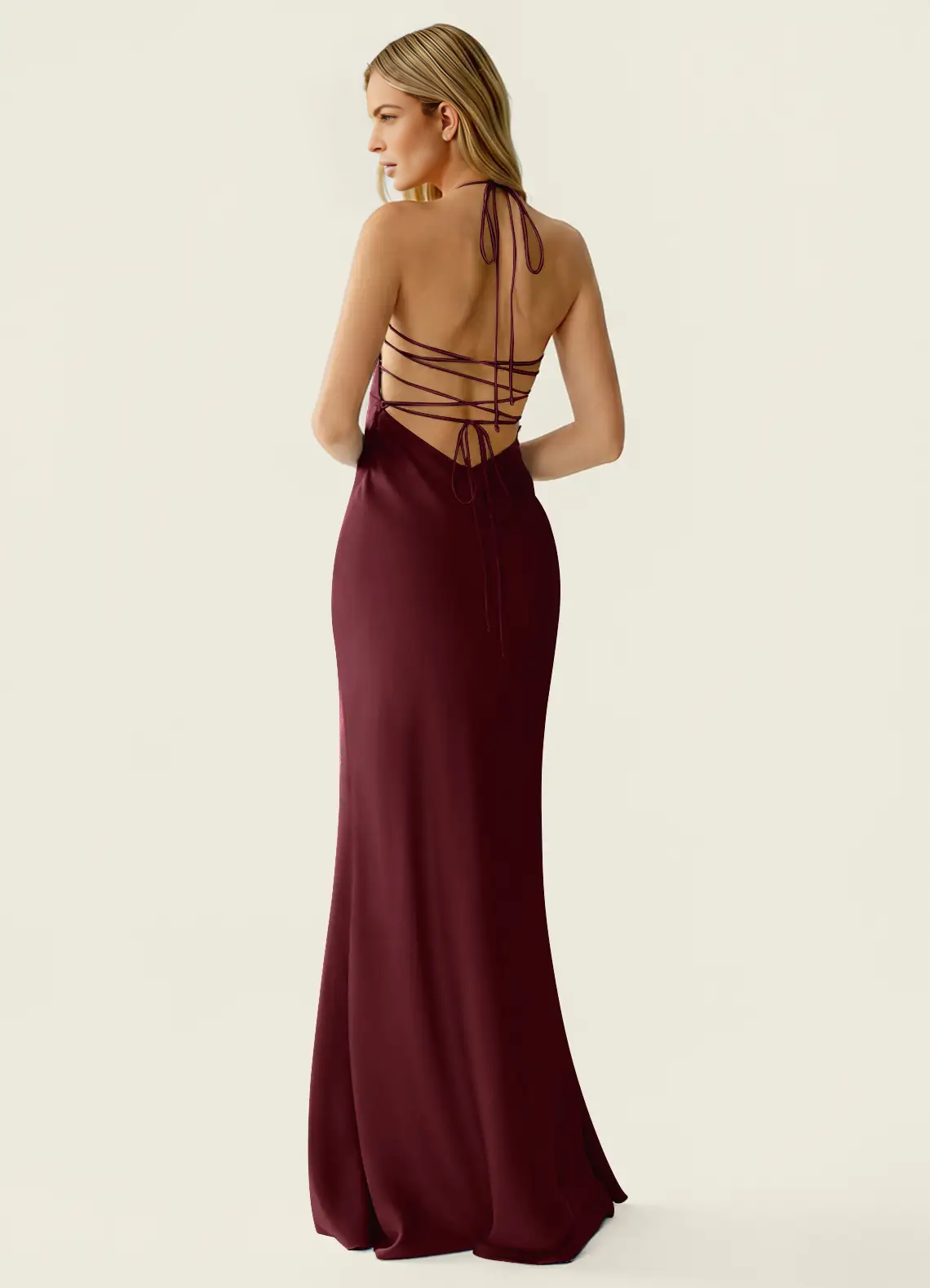 Mermaid Fit Sweetheart Neck Halter Sleeveless Chiffon Floor Length Beaded Lace Up Formal Dress