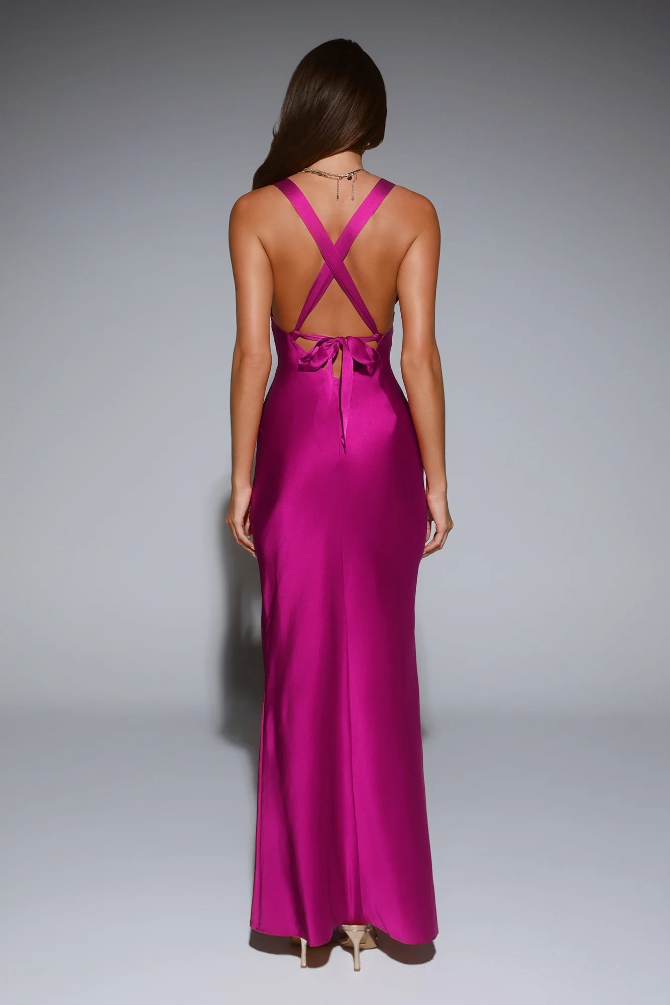 Mermaid Halter Sleeveless Satin Floor-Length Lace-Up Bridesmaid Dress