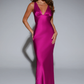 Mermaid Halter Sleeveless Satin Floor-Length Lace-Up Bridesmaid Dress